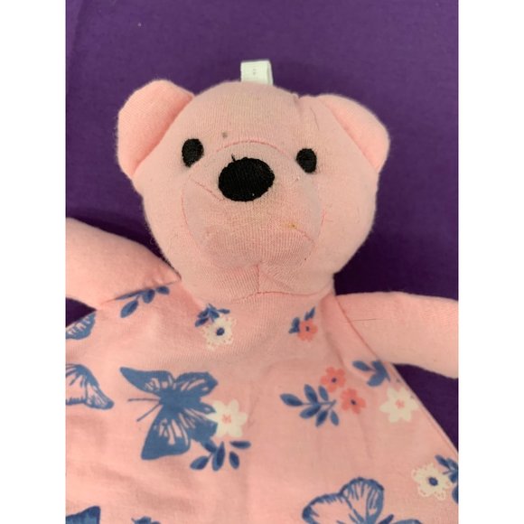 Sleep On It Mini Lovey Bear Pink Blue Butterflies Flowers Lovey Security Blanket - Picture 3 of 7